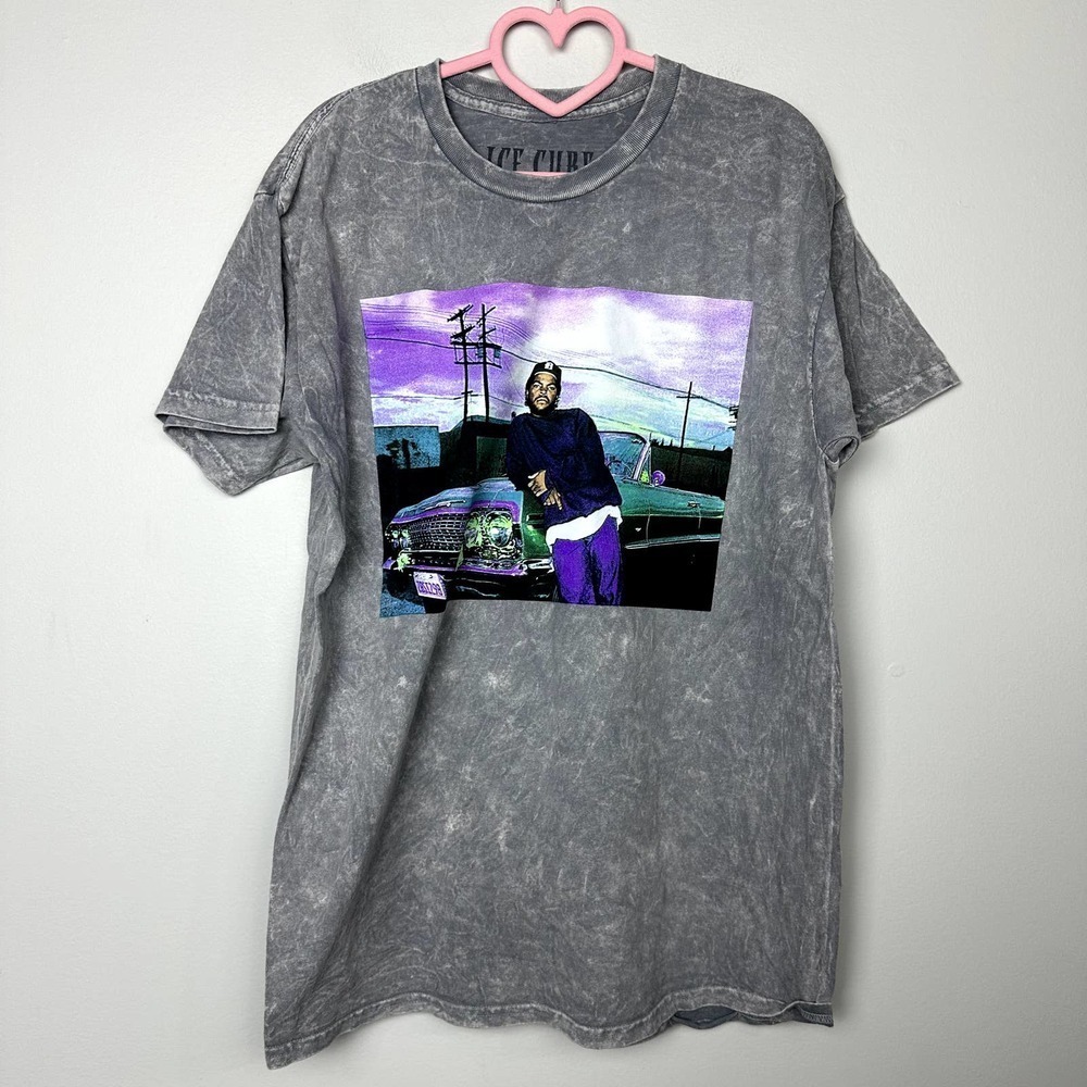 Ice Cube NWOT Unisex Gray Graphic Crew Neck Short Sleeve Casual T-Shirt Large